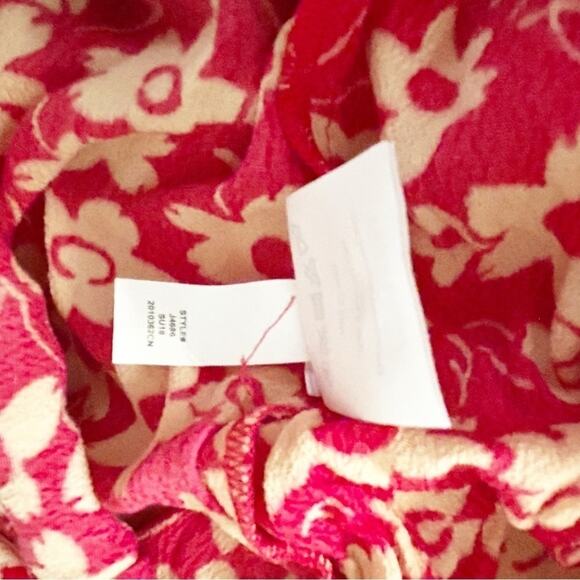 Madewell Cranberry Red White Mini Daisy Floral Wrap Front Romper Shorts Size 10 - Picture 5 of 6